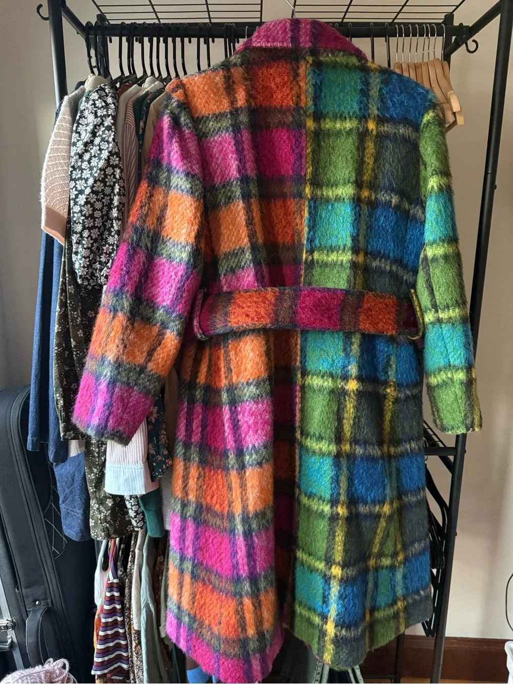 kate spade Multicolor Plaid Belted Wool Coat - Picture 2 of 6